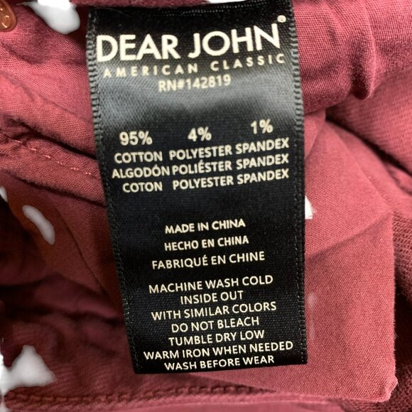 Dear John Womens 28 Vivian Super Flare Jeans Rust Red High Rise Denim Raw Hem - Picture 14 of 16